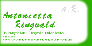 antonietta ringvald business card